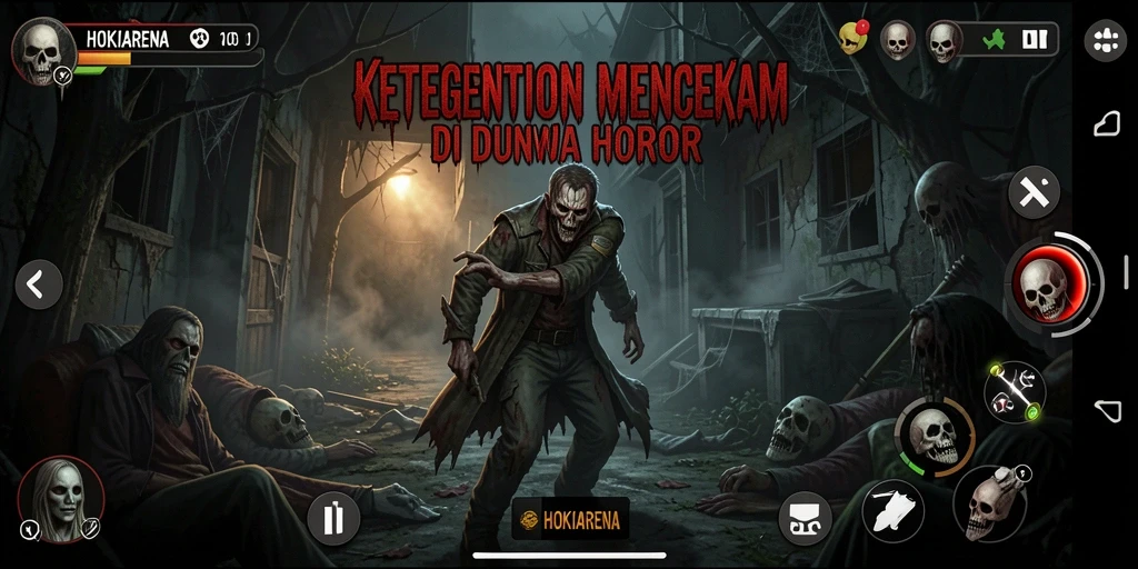 Gameplay HOKIARENA yang penuh ketegangan dan ketakutan.