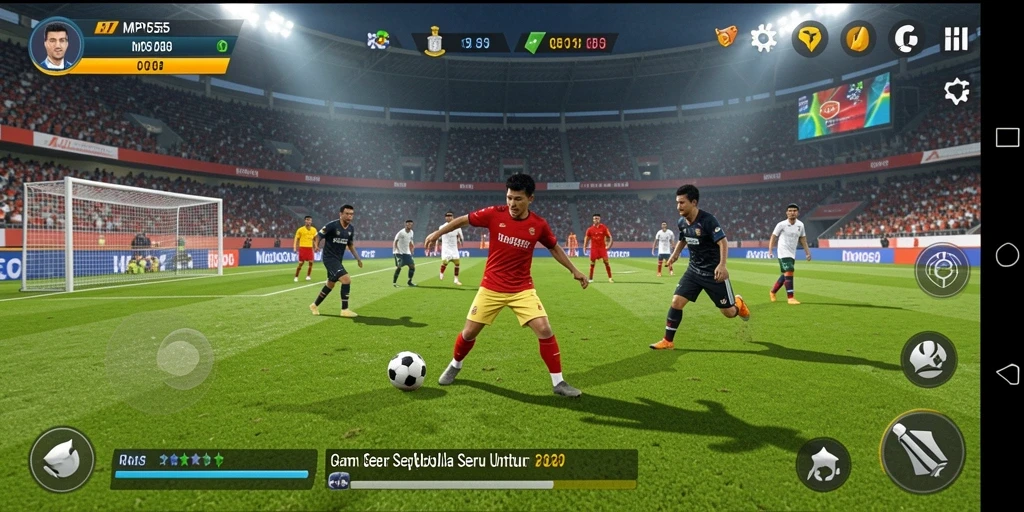 Screenshot MPO555 menampilkan aksi seru di lapangan football.