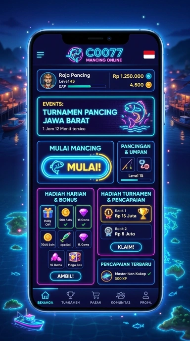 Tampilan utama aplikasi c0077 yang mudah diakses dan intuitif.